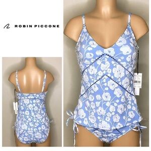 New. Robin Piccone blue floral tankini set. Medium. Retails$204